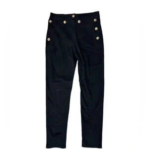 Torn Ronny Kobo Chic Black Button-Detail Jeans